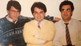 محمدرضا شجریان(سمت چپ)، محمد شمس (وسط)، حمیدرضا طاهرزاده (سمت راست)