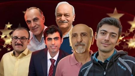 نگاره‌ای از ۶ مجاهد اعدام شده در زندان قزل‌حصار کرج، در فروردین ۱۴۰۵